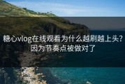 糖心vlog在线观看为什么越刷越上头？因为节奏点被做对了