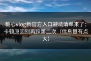 糖心vlog新官方入口避坑清单来了：卡顿原因别再踩第二次（信息量有点大）