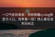 一口气拆到骨架：同样刷糖心vlog新官方入口，效率差一倍？核心差在误判与纠正