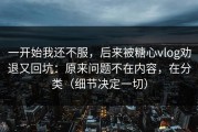 一开始我还不服，后来被糖心vlog劝退又回坑：原来问题不在内容，在分类（细节决定一切）