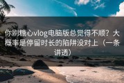 你刷糖心vlog电脑版总觉得不顺？大概率是停留时长的陷阱没对上（一条讲透）