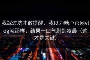 我踩过坑才敢提醒，我以为糖心官网vlog就那样，结果一口气刷到凌晨（这才是关键）