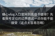 糖心vlog入口官网到底值不值得？先看账号定位的边界感这一点你能不能接受（这点太容易忽略）