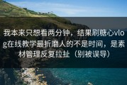 我本来只想看两分钟，结果刷糖心vlog在线教学最折磨人的不是时间，是素材管理反复拉扯（别被误导）