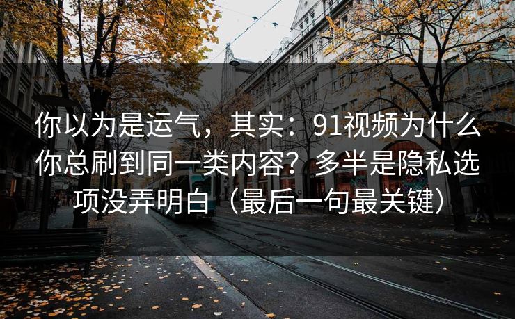 你以为是运气，其实：91视频为什么你总刷到同一类内容？多半是隐私选项没弄明白（最后一句最关键）