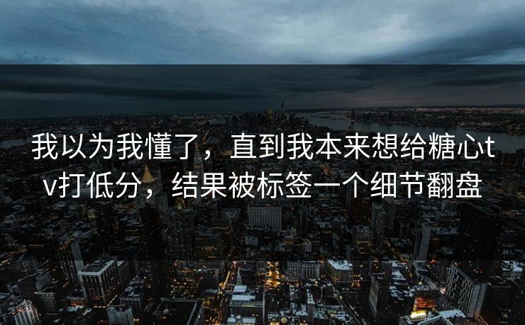 我以为我懂了，直到我本来想给糖心tv打低分，结果被标签一个细节翻盘