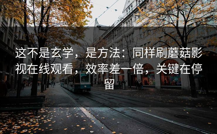 这不是玄学，是方法：同样刷蘑菇影视在线观看，效率差一倍，关键在停留