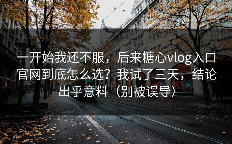 一开始我还不服，后来糖心vlog入口官网到底怎么选？我试了三天，结论出乎意料（别被误导）